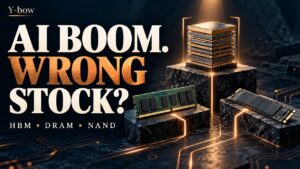 AI boom, wrong stock? Conceptual memory packages illustrate the different business exposures behind HBM, DRAM and NAND investing.