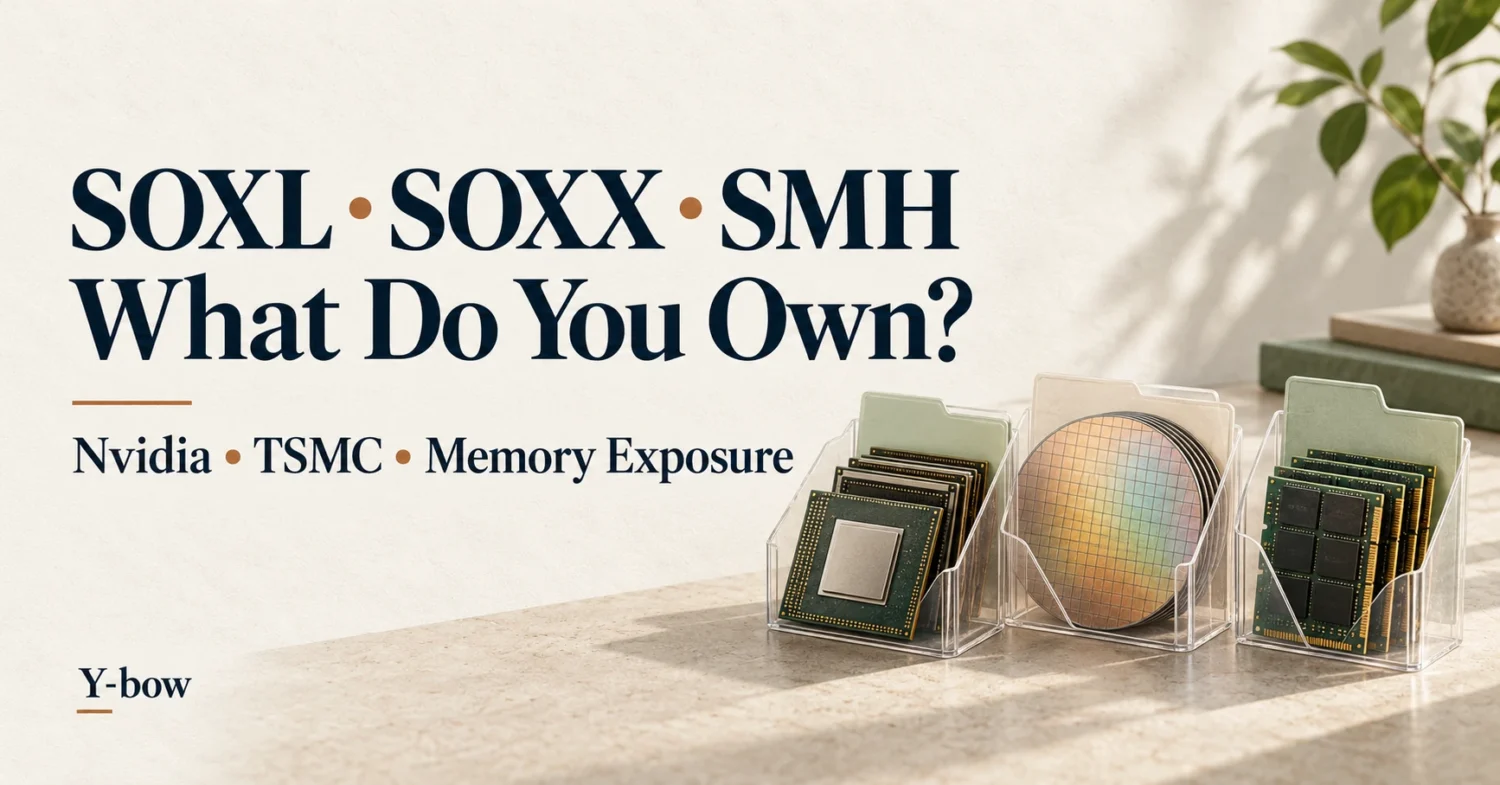 SOXL vs SOXX vs SMH: Nvidia, TSMC and Memory Stock Exposure. Conceptual illustration.