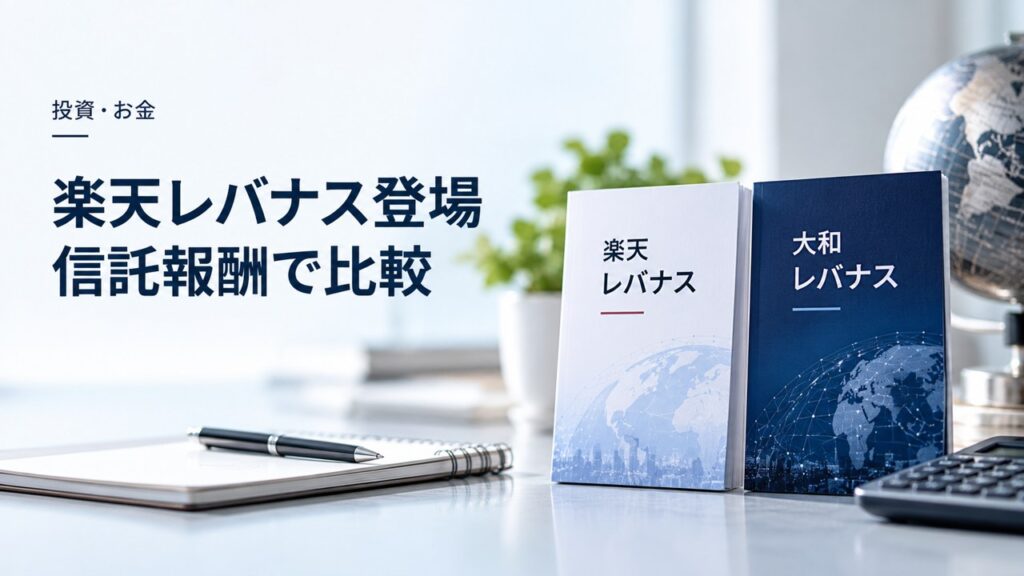 投資・お金：楽天レバナス登場：大和レバナスとの比較は信託報酬がポイントを題材にしたイメージ