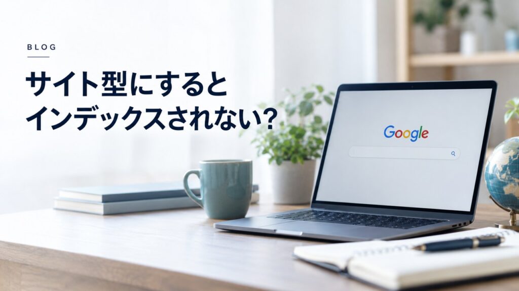ブログ運営のコツ：【ブログ】サイト型にするとGoogleにインデックスされない？を題材にしたイメージ