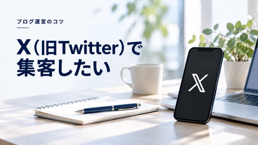 X（旧Twitter）での集客を表すブログ運営のイメージ
