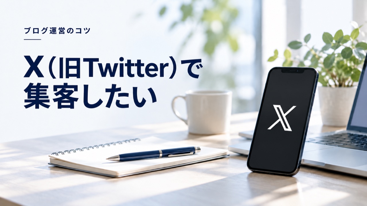 X(旧Twitter)での集客を表すブログ運営のイメージ