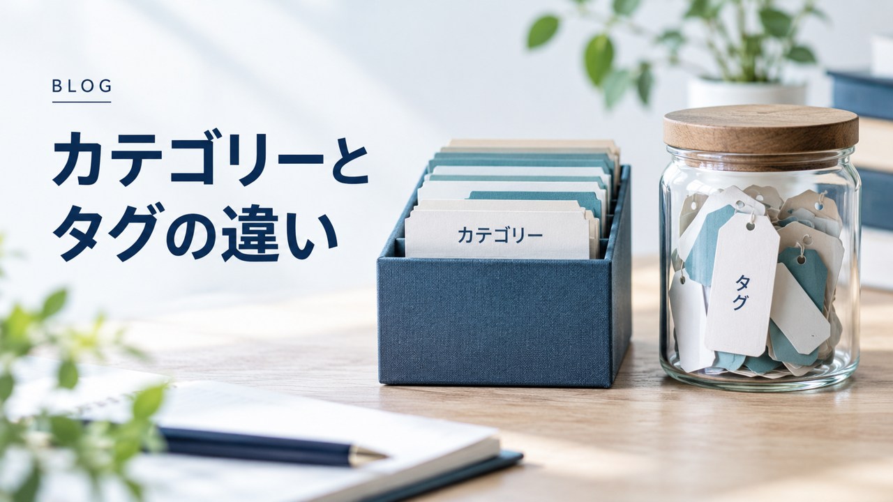 ブログ運営のコツ:【ブログ】カテゴリーとタグの違い〜使い分けと必要性を題材にしたイメージ
