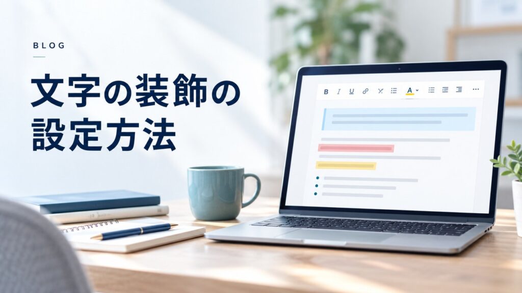 ブログ運営のコツ：【ブログ】文字の装飾の設定方法〜枠・強調・色変更も簡単設定を題材にしたイメージ