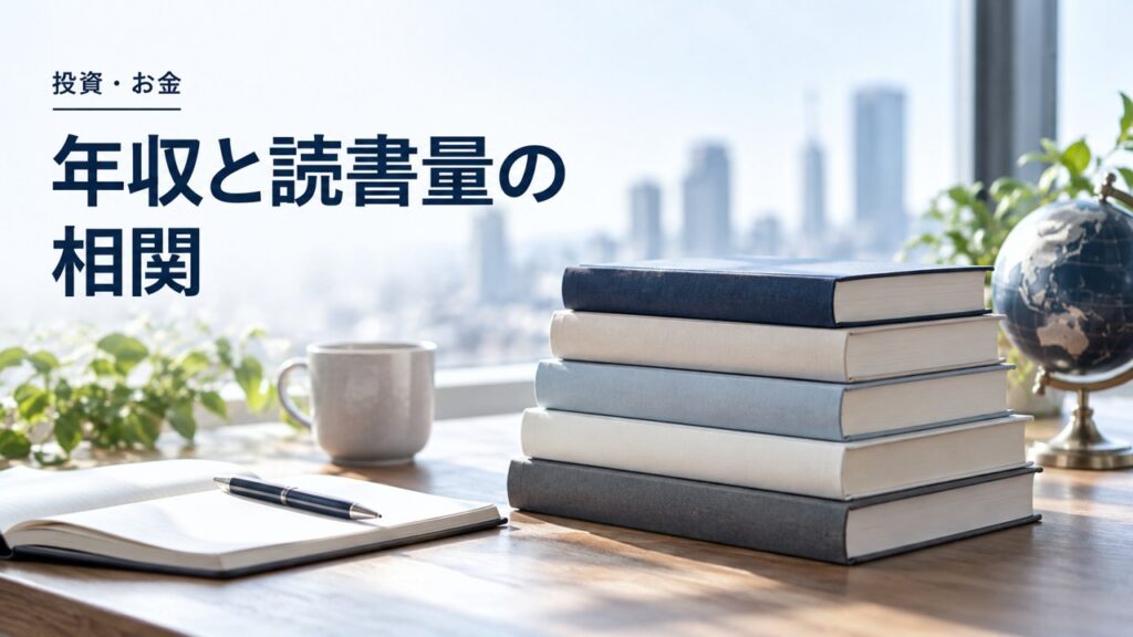 投資・お金：年収と読書量の相関：人生が変わる読むべき5冊と順番を題材にしたイメージ