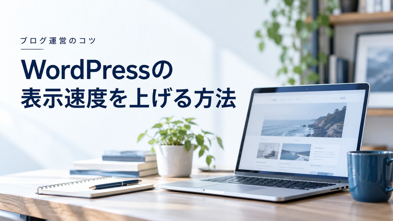 ブログ運営のコツ:【ブログ】WordPressの表示速度を上げる方法と必要性を題材にしたイメージ