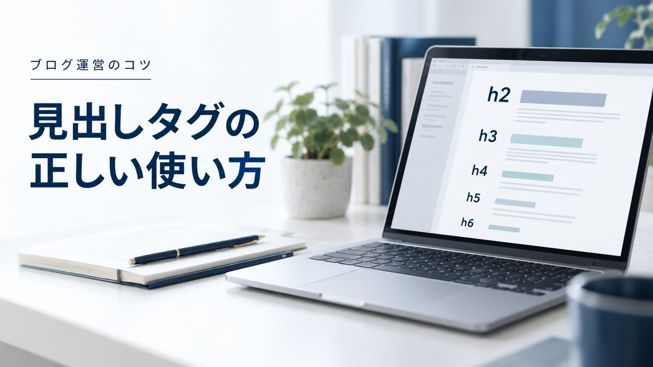 ブログ運営のコツ:見出しタグ【h2〜h6】の正しい使い方と一括変更方法を題材にしたイメージ