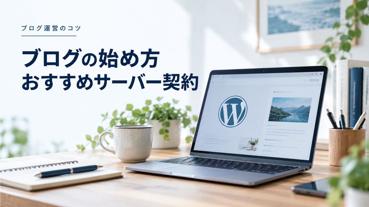 ブログ運営のコツ:ブログの始め方:WordPressでおすすめサーバー契約を題材にしたイメージ