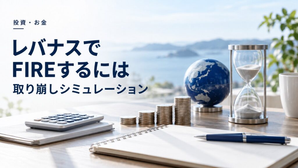 投資・お金：レバナスでFIREするには：取り崩しシミュレーションを題材にしたイメージ