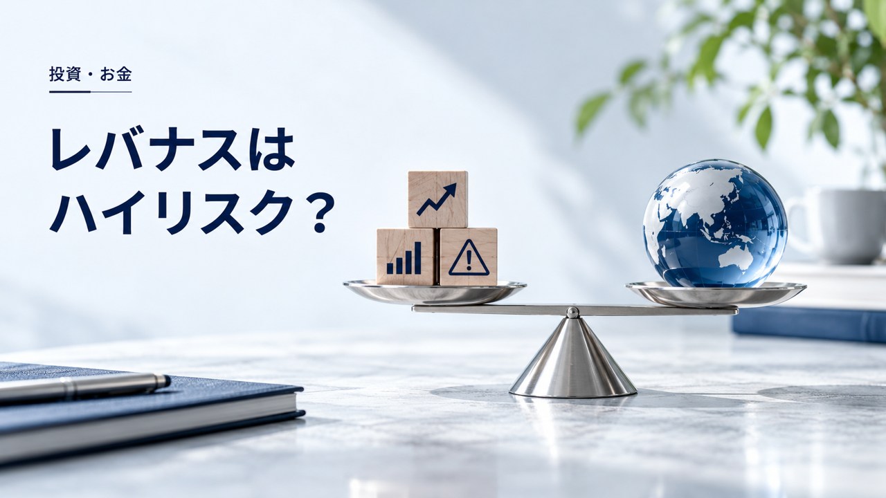 投資・お金:レバナスはハイリスク?警戒し過ぎない方が良い理由を題材にしたイメージ