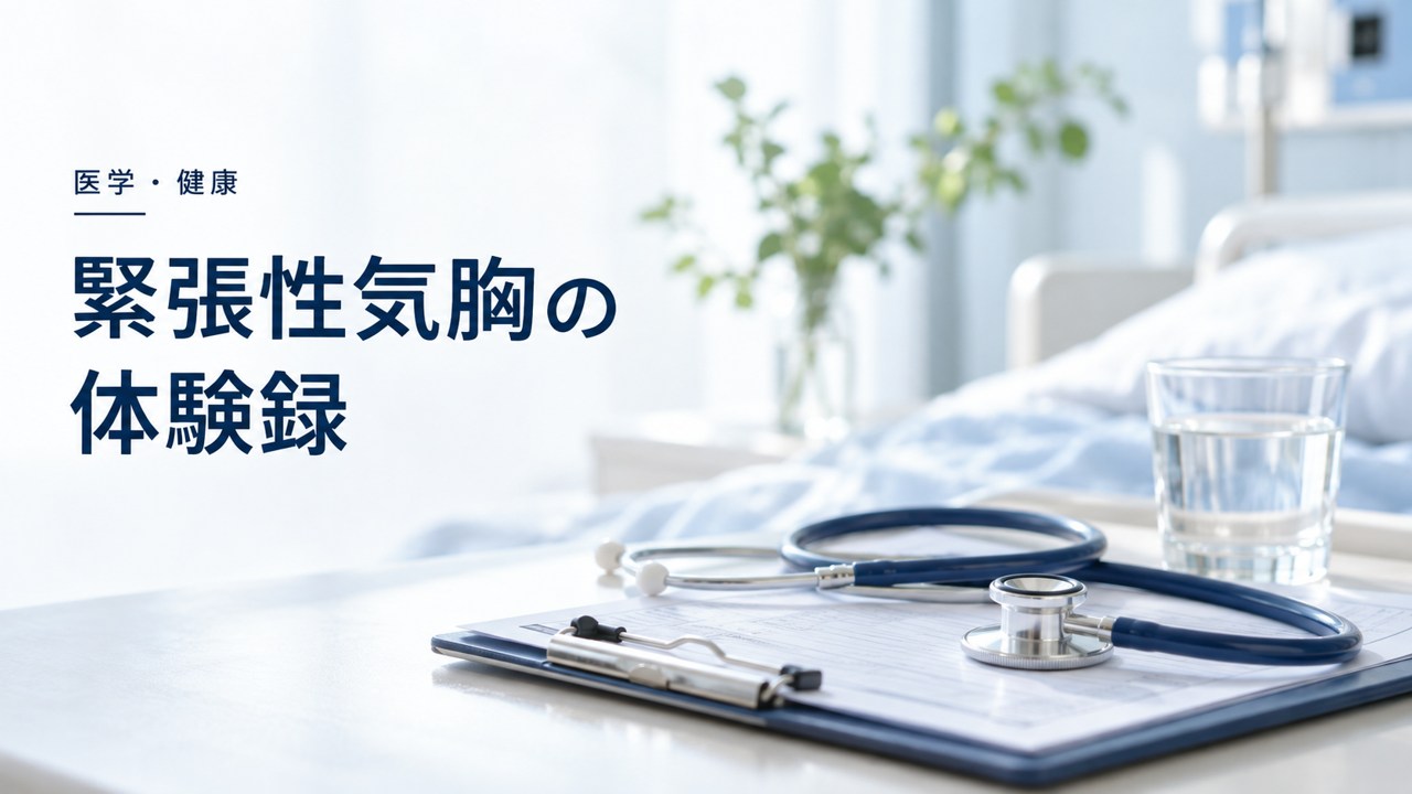 医学・健康：体験録：緊張性気胸で救急搬送〜誤診・再発も体験しつつ完全回復を題材にしたイメージ