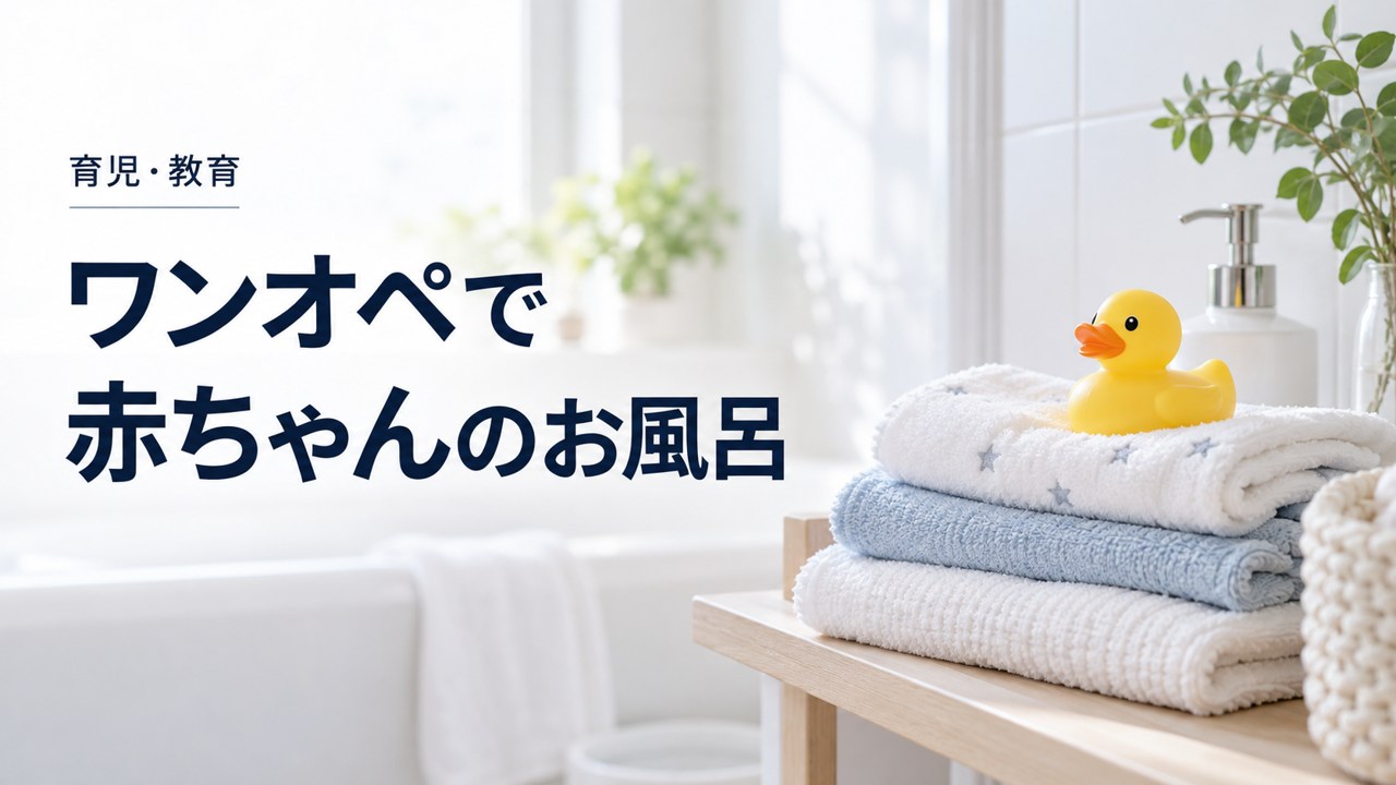 育児・教育:赤ちゃんのシャワーをワンオペで:おすすめヘッドとマットで楽々を題材にしたイメージ