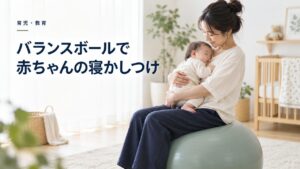 育児・教育:バランスボールで赤ちゃんの寝かしつけ:おすすめの方法と感想を題材にしたイメージ