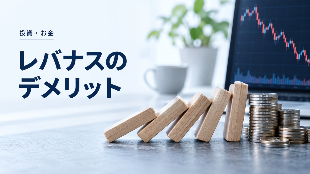 投資・お金:レバナスのデメリット:下落・暴落時の注意点を守らない人が損をするを題材にしたイメージ