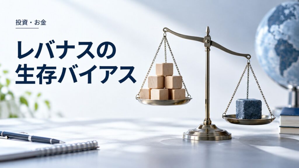 投資・お金：レバナスの生存バイアス：危ないのか安全なのか、偏った情報に要注意を題材にしたイメージ
