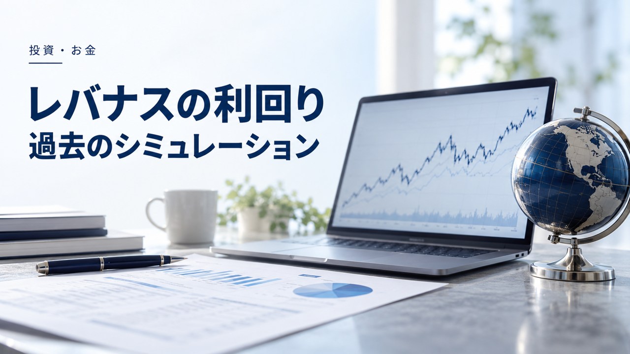投資・お金:レバナスの利回り:過去のシミュレーションを簡単に見る方法を題材にしたイメージ