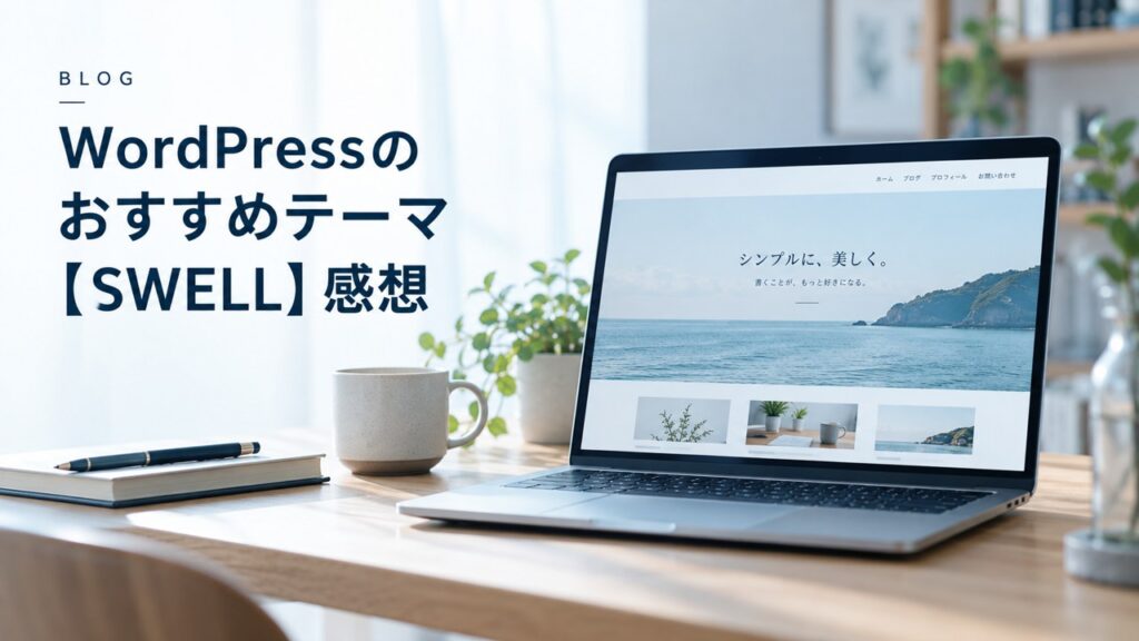 ブログ運営のコツ：WordPressのおすすめテーマ【SWELL】感想｜レビューを題材にしたイメージ