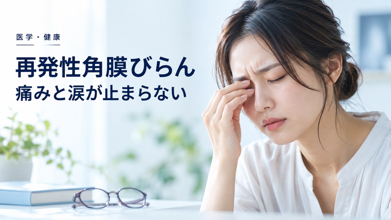 医学・健康:体験録:再発性角膜びらん〜痛みと涙が止まらない!を題材にしたイメージ