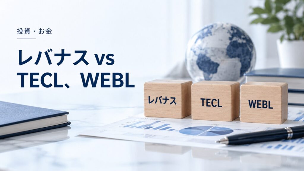 投資・お金：レバナス vs TECL、WEBL：3倍レバレッジETFとの比較を題材にしたイメージ