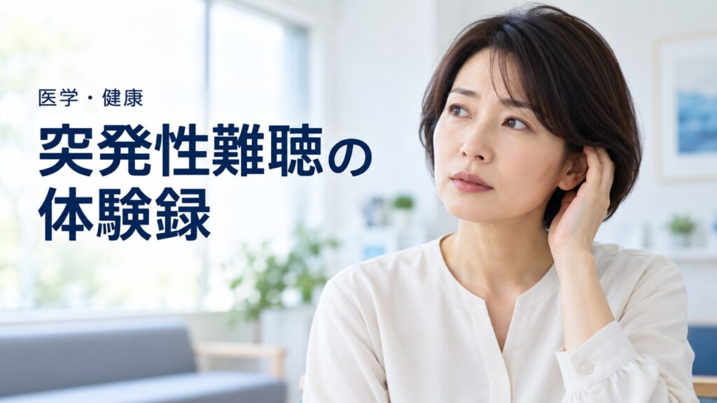 医学・健康：体験録：突発性難聴〜発症から1週間が治療成功の鍵！を題材にしたイメージ