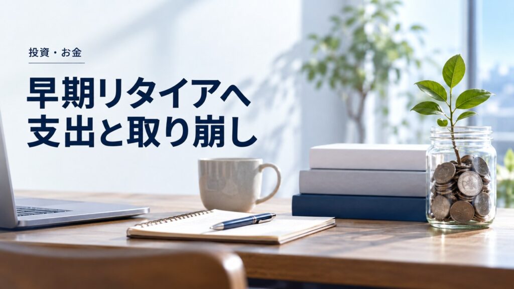 投資・お金：副業→レバナス（投資）→FIREは正攻法：誰でも出来る資産形成を題材にしたイメージ