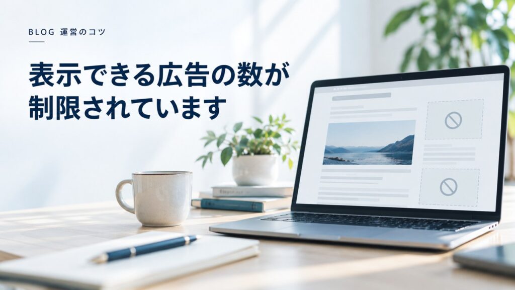 ブログ運営のコツ：トラフィックの品質評価｜”表示できる広告の数が制限されています”を題材にしたイメージ