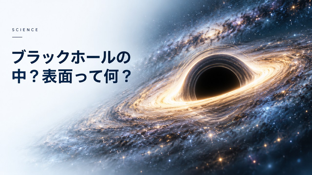サイエンス:ブラックホールの中?表面って何?今も銀河の中心にあるヤバい天体を題材にしたイメージ