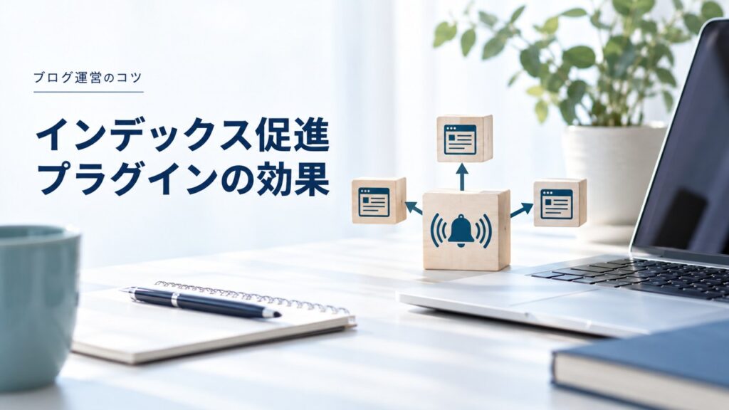 ブログ運営のコツ：websub/pubsubhubbub：インデックス促進プラグインの効果を題材にしたイメージ