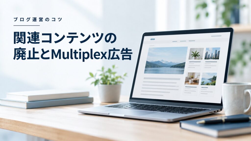 ブログ運営のコツ：アドセンス｜関連コンテンツの廃止とMultiplex広告登場を題材にしたイメージ