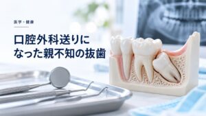 医学・健康:体験録:口腔外科送りになった親不知の抜歯〜骨を削り歯を分割!を題材にしたイメージ