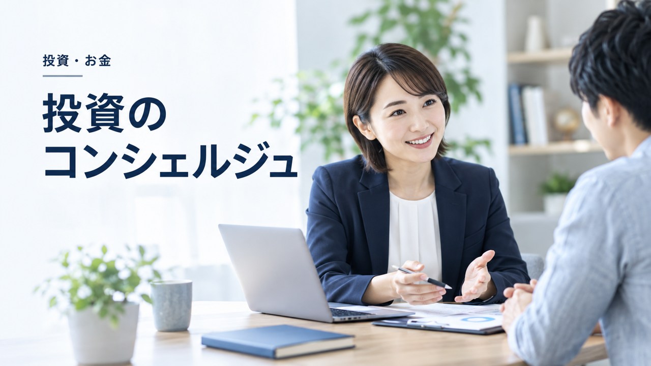 投資・お金:投資のコンシェルジュ|何度でも無料相談できる国内最大級の資産運用相談サービスを題材にしたイメージ