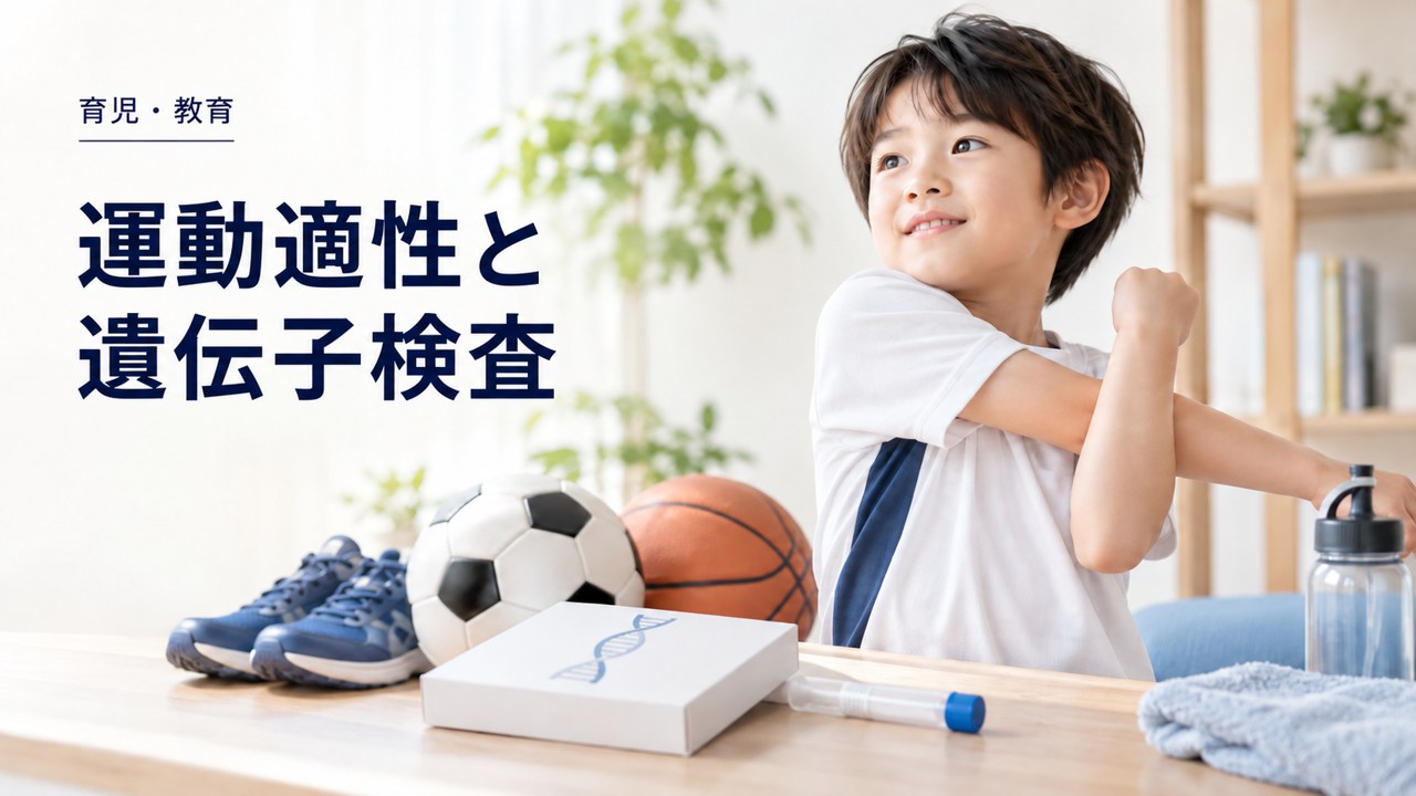 育児・教育:子供の運動適性を遺伝子検査で簡単診断?|医学博士が分かり易く解説を題材にしたイメージ