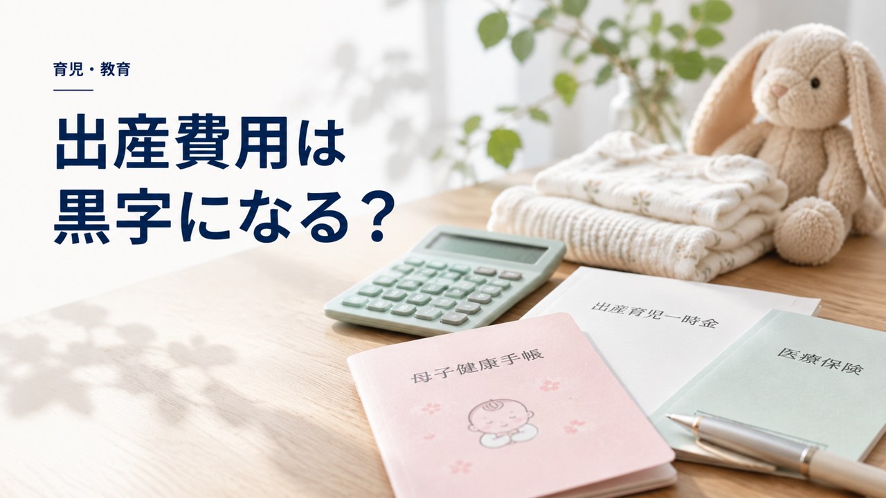 育児・教育:出産費用は結局黒字になる?忘れずに受けたい補助金と保険金を題材にしたイメージ