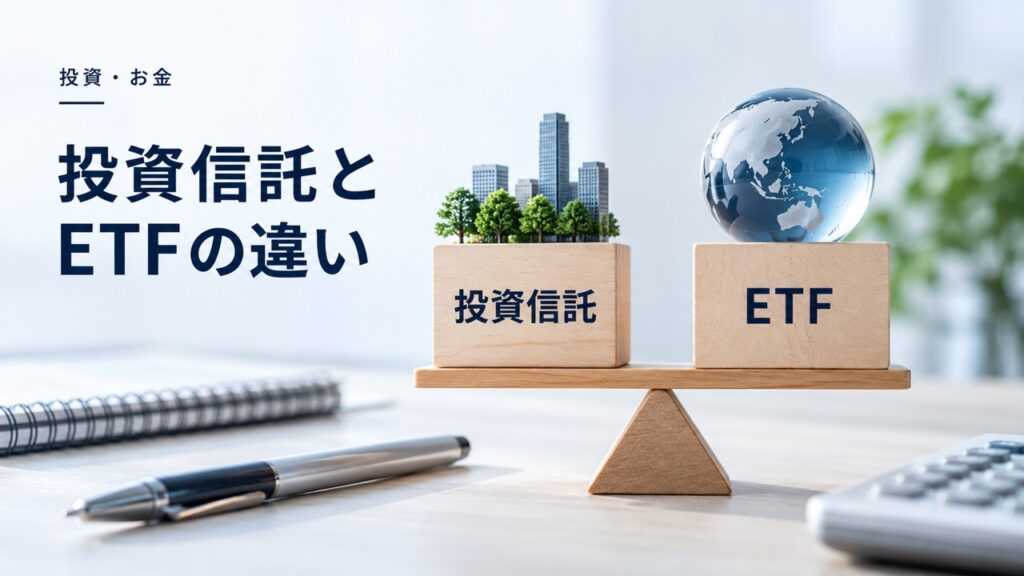投資・お金：投資信託とETFの違い｜どっちが良いのか比較ポイントを徹底整理を題材にしたイメージ