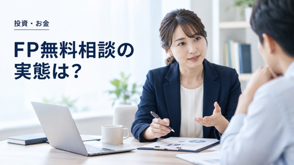 投資・お金：ライフプランの窓口｜億越え投資家が見るFP無料相談の実態：怪しい？を題材にしたイメージ