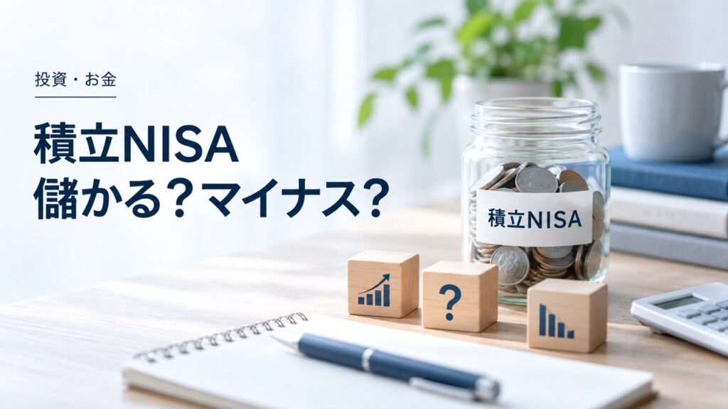 投資・お金：NISAのつみたて投資枠は損する？｜対象商品と続け方の判断を題材にしたイメージ