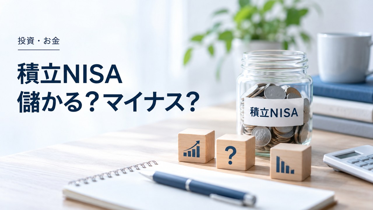 投資・お金：NISAのつみたて投資枠は損する？｜対象商品と続け方の判断を題材にしたイメージ