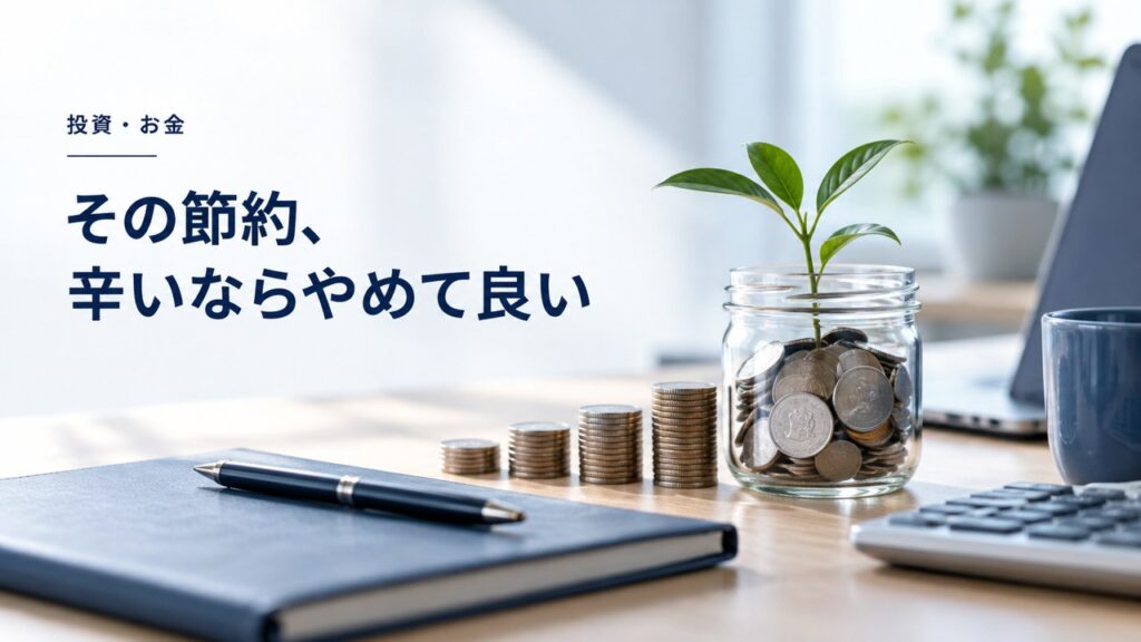 その節約、辛いならやめて良い｜サラリーマンにおすすめの投資活用を紹介するイメージ