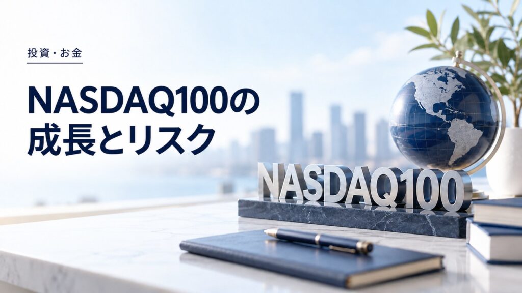投資・お金：NASDAQ100｜今後もまだ上がり続ける納得の3つのポイントを題材にしたイメージ