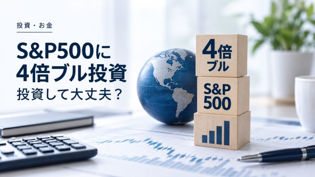 投資・お金：S&P500に4倍ブルのレバレッジ投資信託｜投資して大丈夫？を題材にしたイメージ