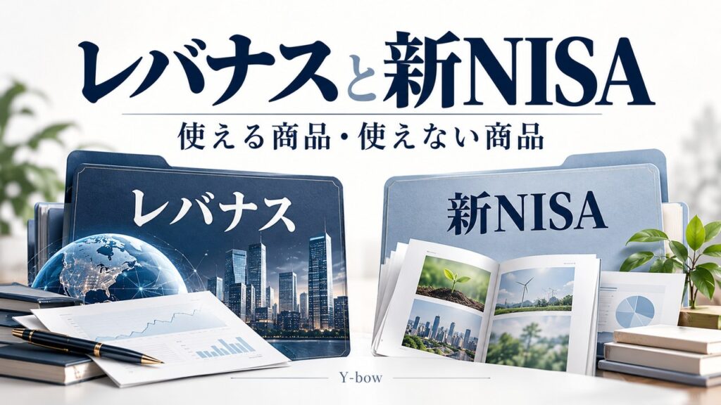 レバナスは新NISAで買える？NASDAQ100の対象商品との違いをテーマにした編集用イメージ。図柄は実際の運用データではありません。