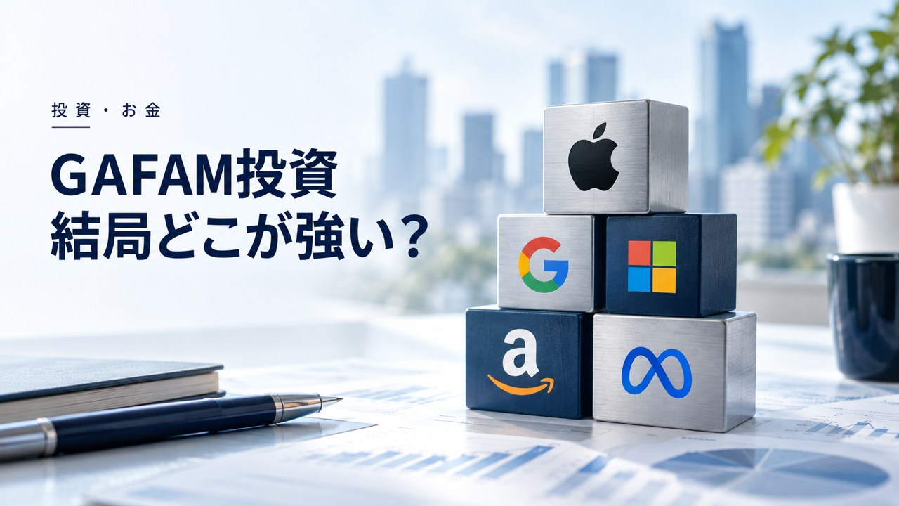 GAFAM投資:結局どこが強いの?株価の推移と今後についてを紹介するイメージ