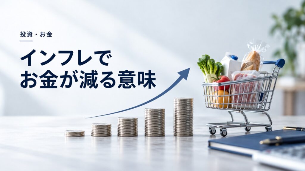 インフレでお金が減る意味：物価上昇に投資が必要な理由を紹介するイメージ
