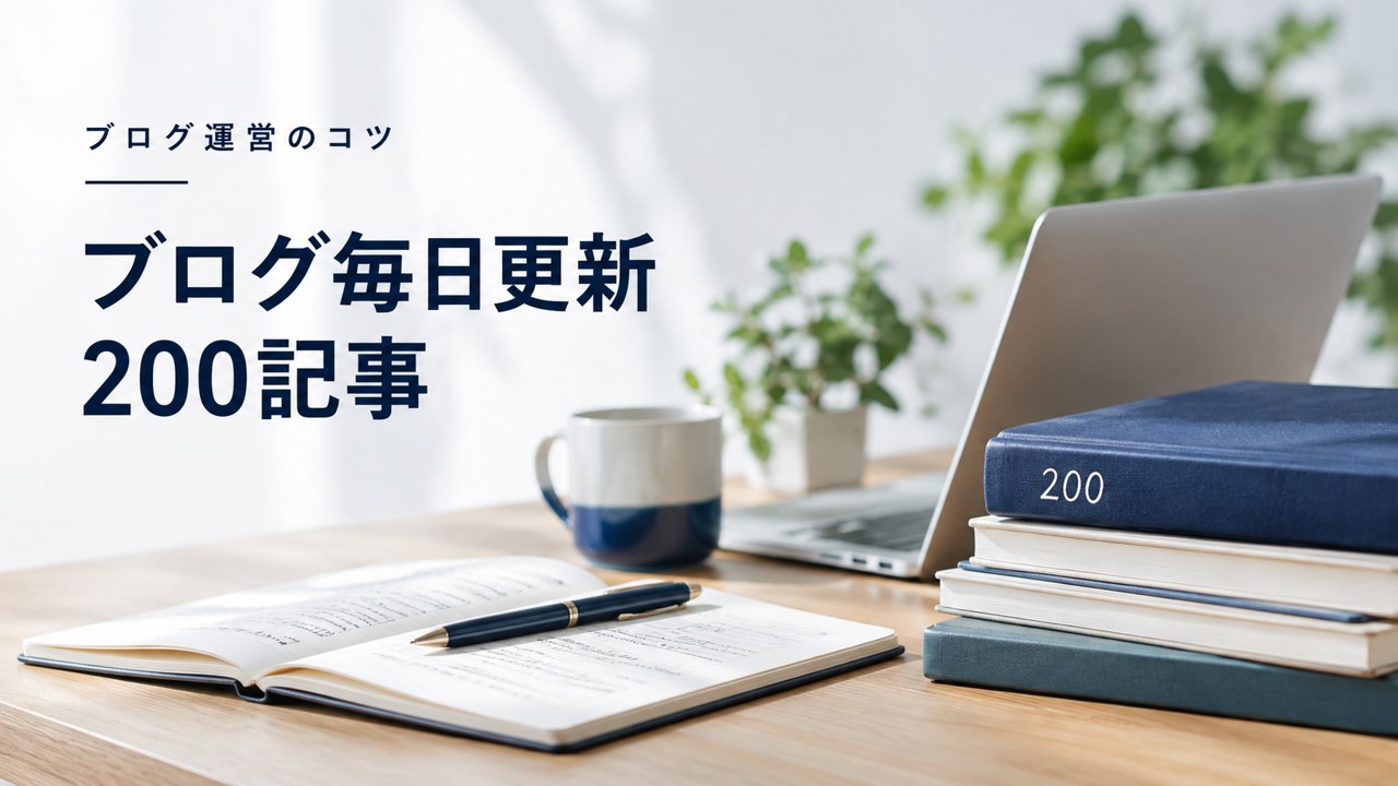 ブログ運営のコツ：ブログ毎日更新200記事｜2021年開始でも収益化は十分可能を題材にしたイメージ