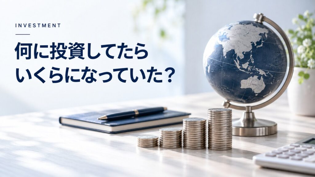 投資・お金：何に投資してたらいくらになっていた？投資を始める前の皮算用を題材にしたイメージ