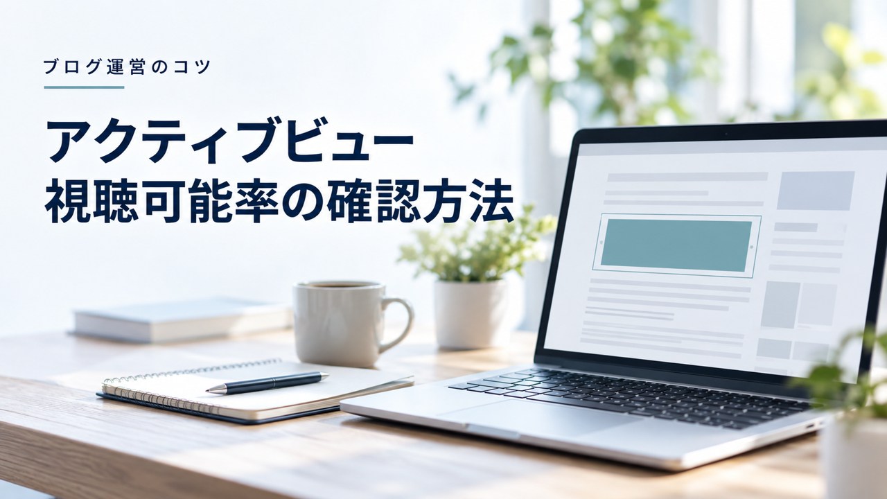 アドセンス広告のアクティブビュー視聴可能率の確認方法と向上方法を紹介するイメージ