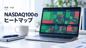 NASDAQ100のヒートマップ｜お得な銘柄を探し出す方法を紹介するイメージ