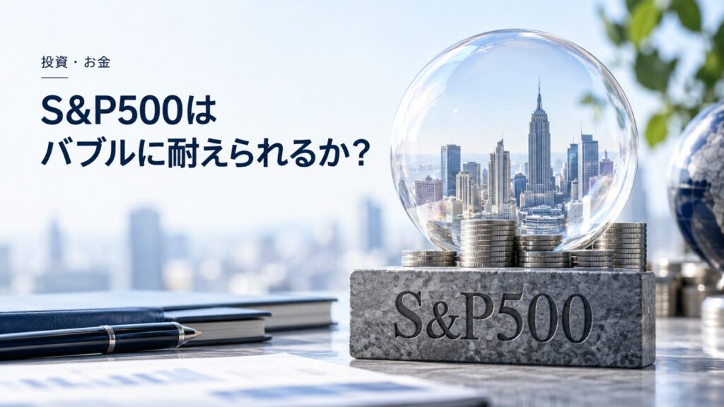 投資・お金：S&P500の暴落と長期投資｜積立・取り崩しで確認する条件を題材にしたイメージ