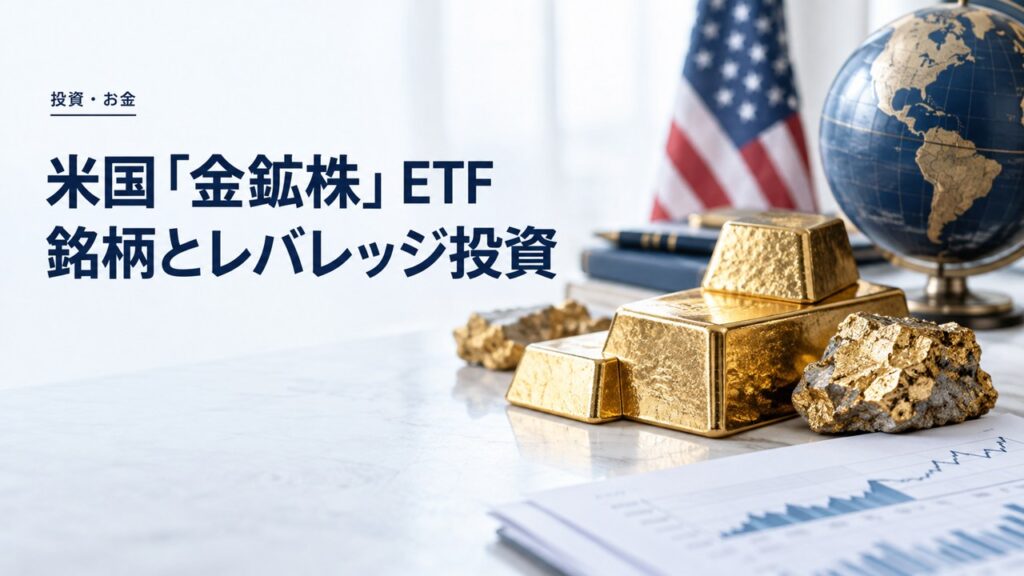 米国『金鉱株』ETF：銘柄一覧とレバレッジ投資を紹介するイメージ