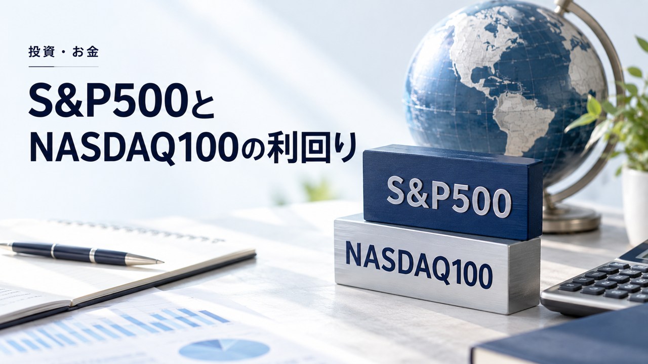 S&P500、NASDAQ100の利回りはどう計算されているのか？｜10年の成績を紹介するイメージ
